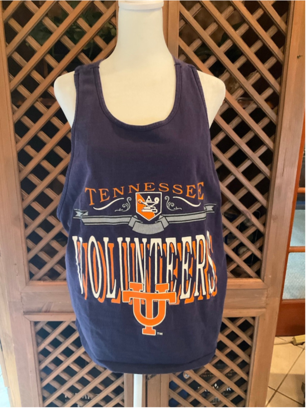 Vintage Tennessee Volunteers UT NCAA Tank Top Bike USA Made Graphic Racerback La